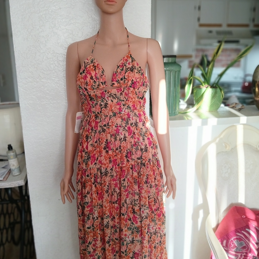 Floral Halter Maxi Dress